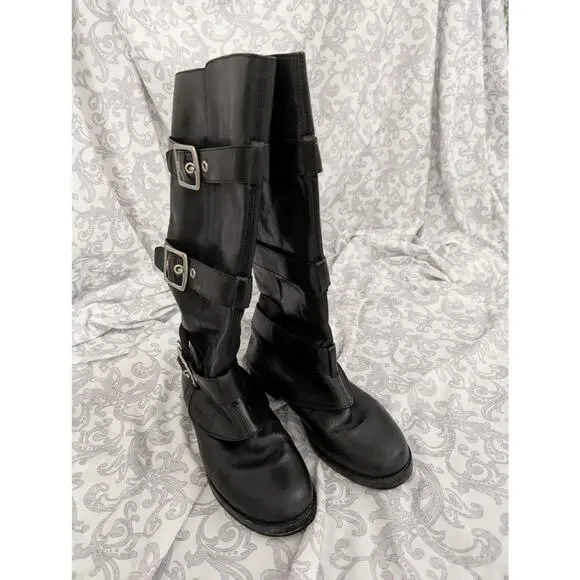 Coach Jordan tall black leather moto riding boots size 6 - Picture 15 of 15